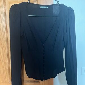 Reformation Black Button-Up Women's Top